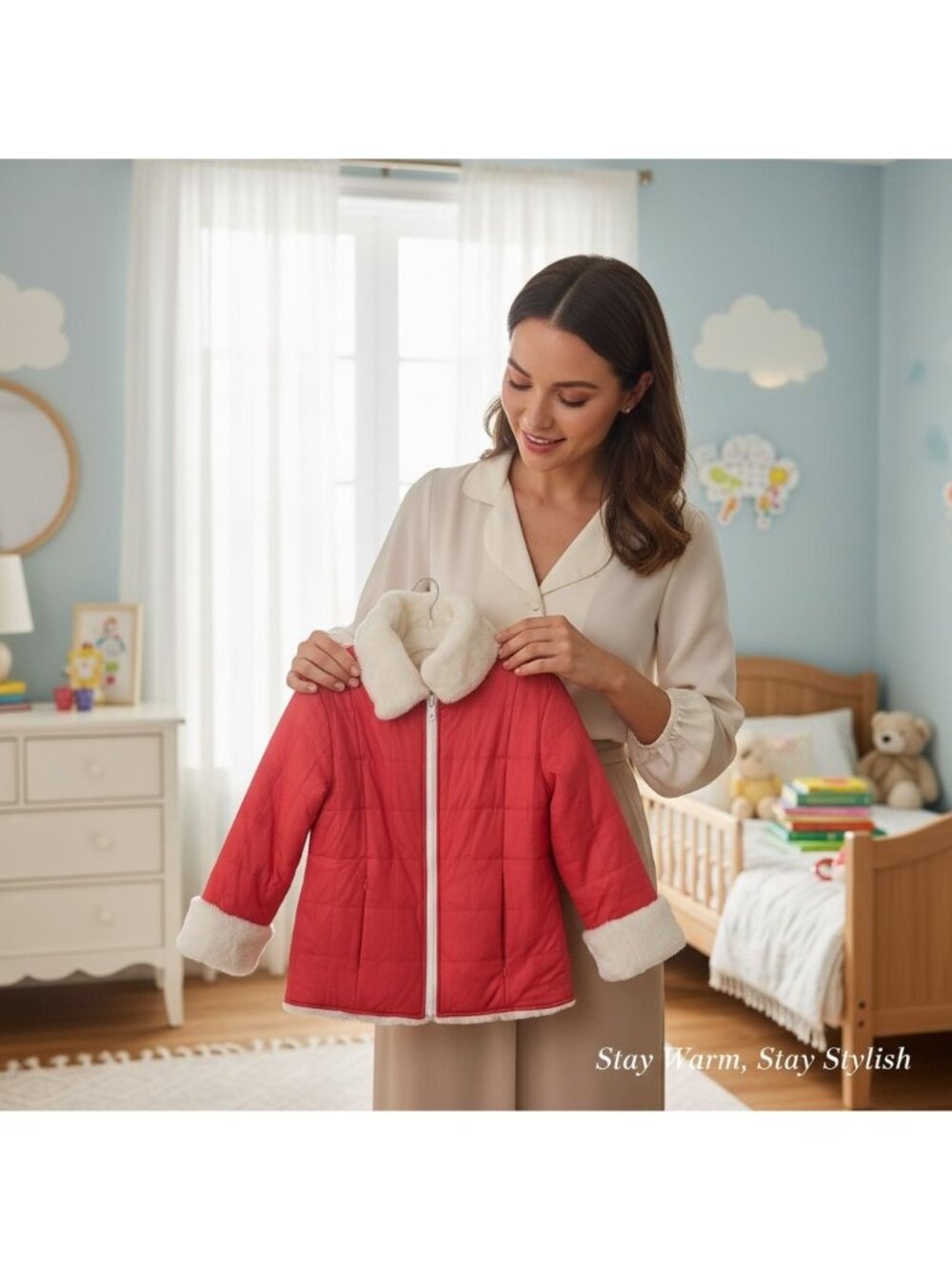 The Children’s Place Girls Faux Suede Jacket with Faux Fur Trim